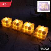 Decorative LED Bubble Candles (4 Pc / Set)